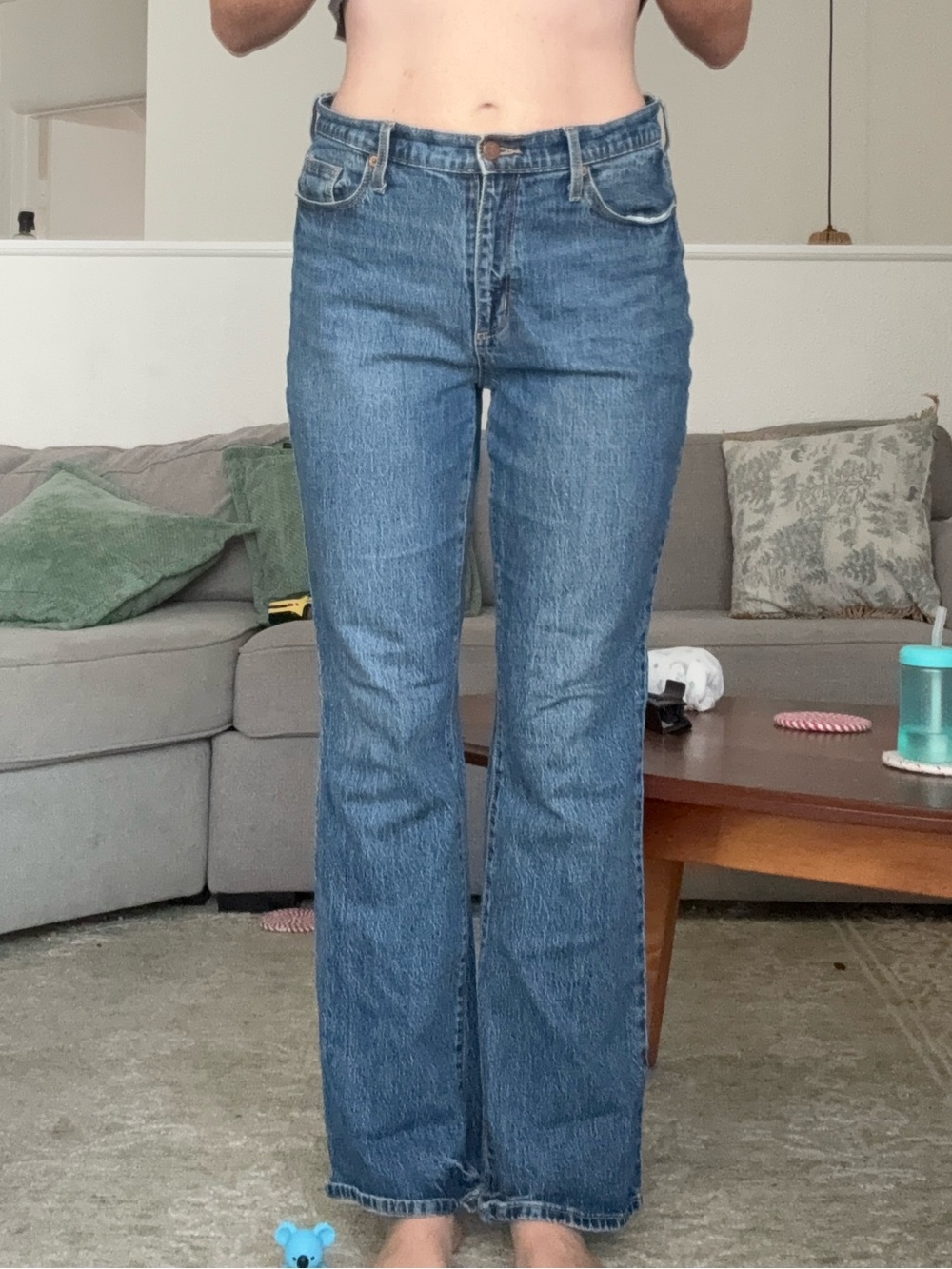 Universal Thread Women’s Mid-Rise Flare Jeans in Blue Denim
